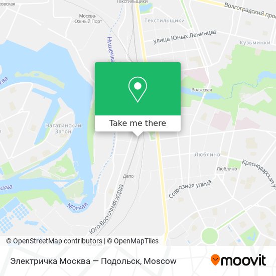 Электричка Москва — Подольск map