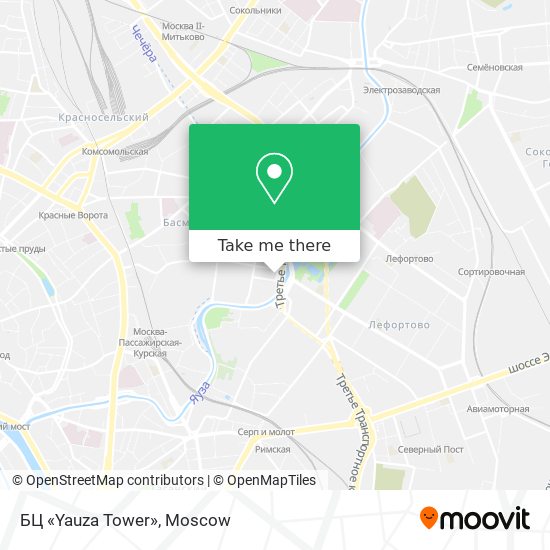БЦ «Yauza Tower» map