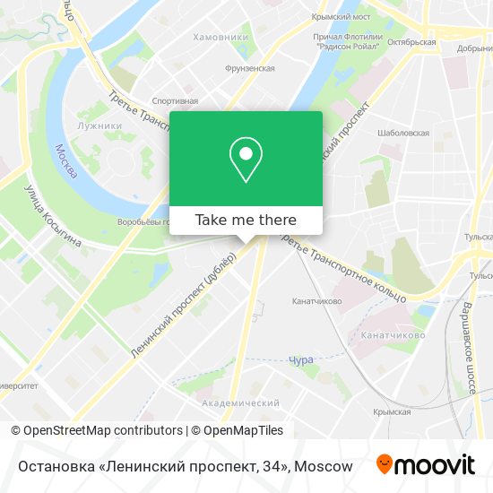 Остановка «Ленинский проспект, 34» map