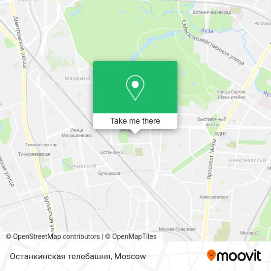 Останкинская телебашня map