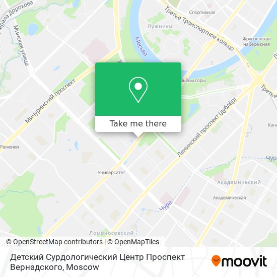 Детский Сурдологический Центр Проспект Вернадского map