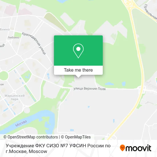 Учреждение ФКУ СИЗО №7 УФСИН России по г.Москве map
