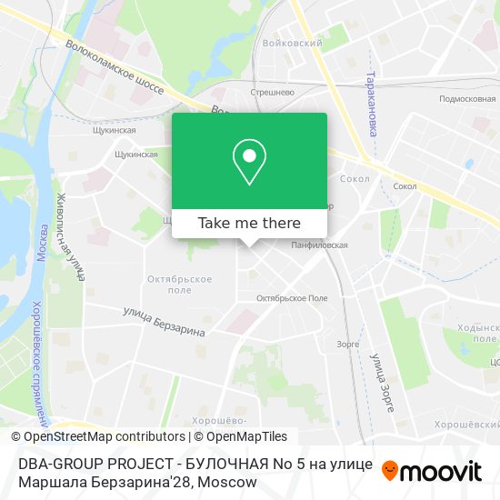 DBA-GROUP PROJECT - БУЛОЧНАЯ No 5 на улице Маршала Берзарина'28 map