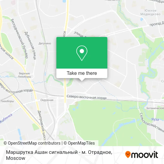 Маршрутка Ашан сигнальный - м. Отрадное map