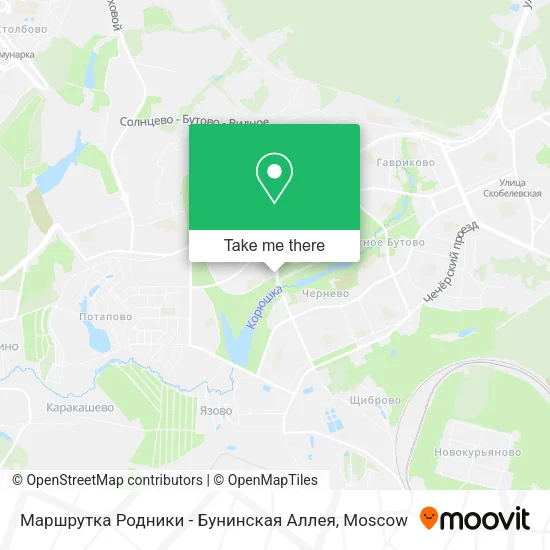 Маршрутка Родники - Бунинская Аллея map