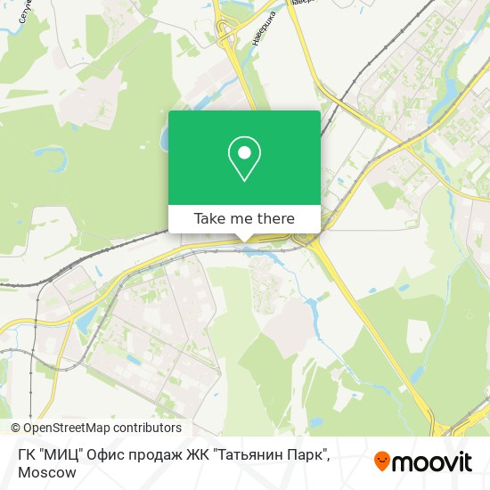 ГК "МИЦ" Офис продаж ЖК "Татьянин Парк" map