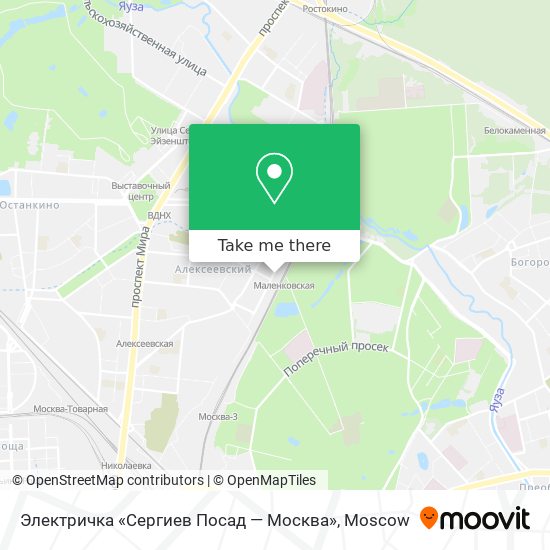 Электричка «Сергиев Посад — Москва» map