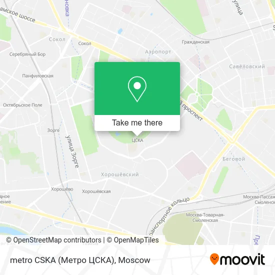 metro CSKA (Метро ЦСКА) map