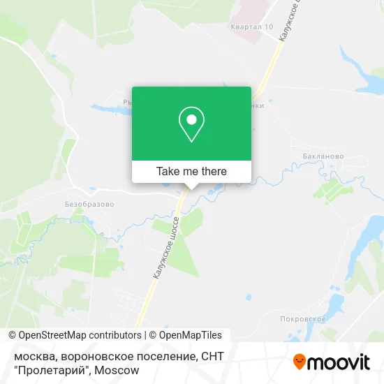 москва, вороновское поселение, СНТ "Пролетарий" map