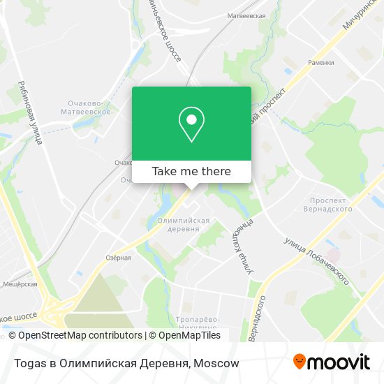 Togas в Олимпийская Деревня map