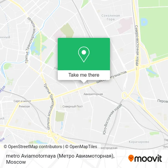 metro Aviamotornaya (Метро Авиамоторная) map