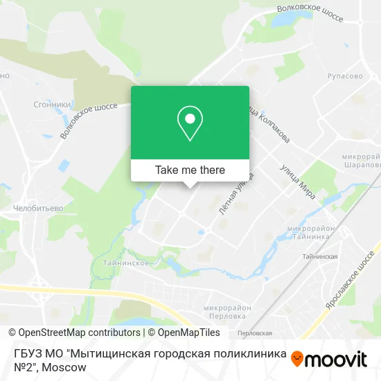 ГБУЗ МО "Мытищинская городская поликлиника №2" map