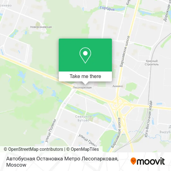 Автобусная Остановка Метро Лесопарковая map