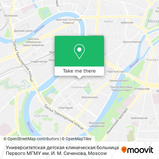 Университетская детская клиническая больница Первого МГМУ им. И. М. Сеченова map