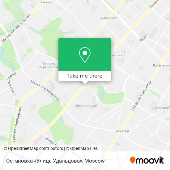 Остановка «Улица Удальцова» map