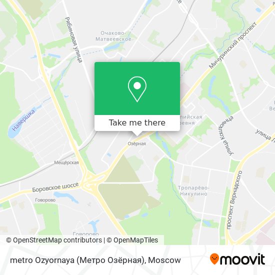 metro Ozyornaya (Метро Озёрная) map