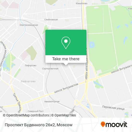 Проспект Буденного 26к2 map