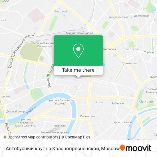Автобусный круг на Краснопресненской map