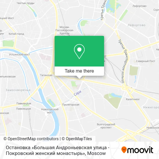 Остановка «Большая Андроньевская улица - Покровский женский монастырь» map