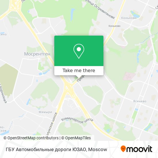 ГБУ Автомобильные дороги ЮЗАО map