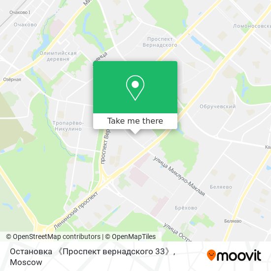 Остановка 《Проспект вернадского 33》 map