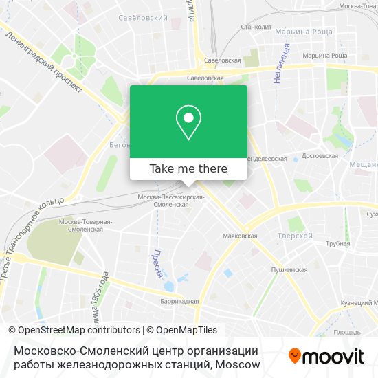 Московско-Смоленский центр организации работы железнодорожных станций map