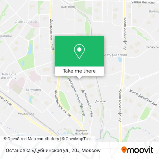 Остановка «Дубнинская ул., 20» map