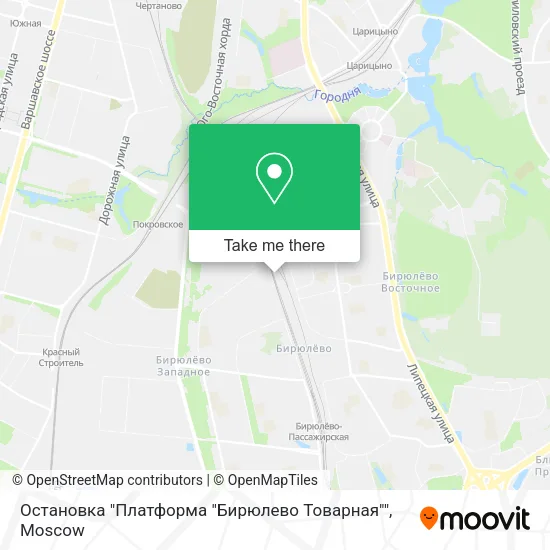 Остановка "Платформа "Бирюлево Товарная"" map