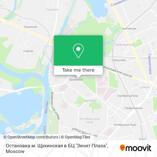 Остановка м. Щукинская в БЦ "Зенит Плаза" map
