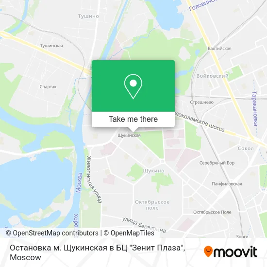 Остановка м. Щукинская в БЦ "Зенит Плаза" map