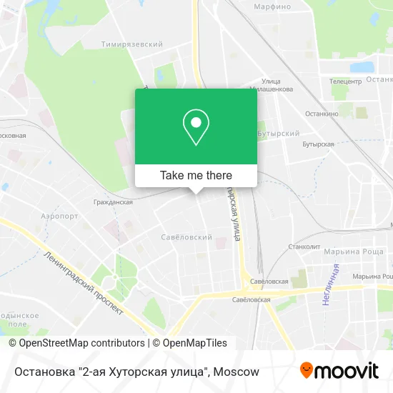 Остановка "2-ая Хуторская улица" map