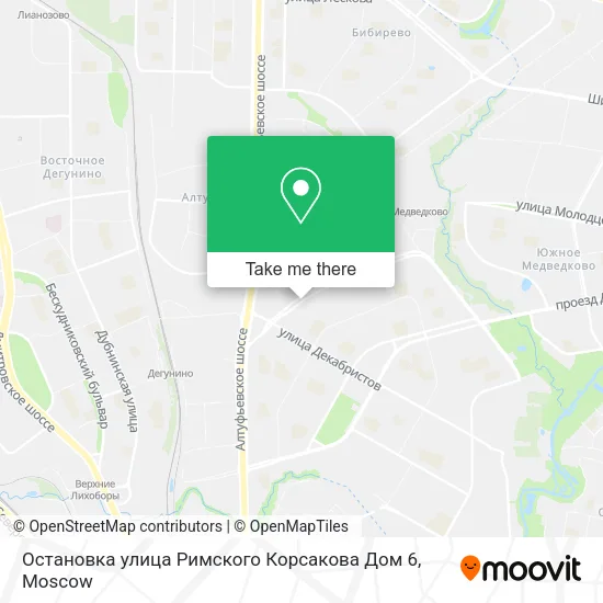 Остановка улица Римского Корсакова Дом 6 map