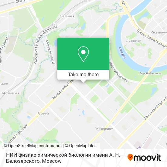 НИИ физико-химической биологии имени А. Н. Белозерского map
