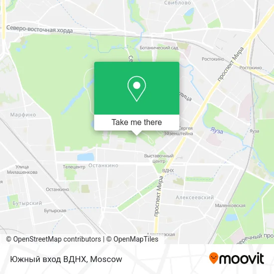 Южный вход ВДНХ map