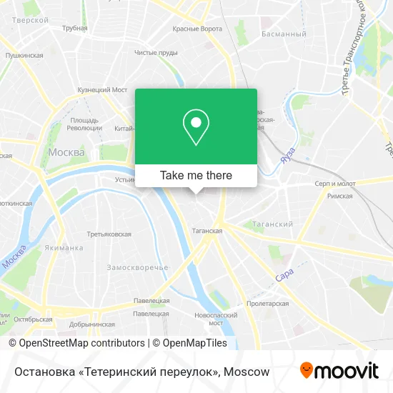 Остановка «Тетеринский переулок» map