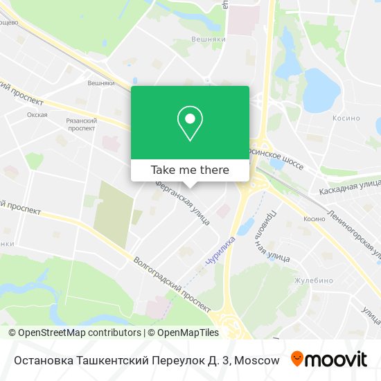 Остановка Ташкентский Переулок Д. 3 map