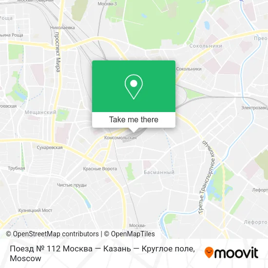 Поезд № 112 Москва — Казань — Круглое поле map