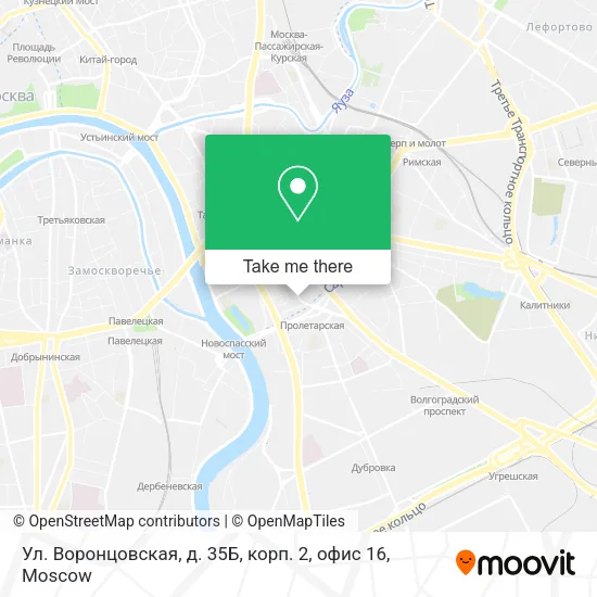 Ул. Воронцовская, д. 35Б, корп. 2, офис 16 map