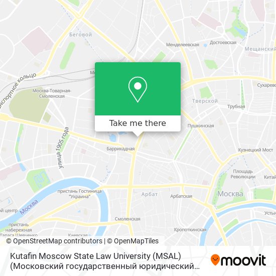 Kutafin Moscow State Law University (MSAL) (Московский государственный юридический университет им. map