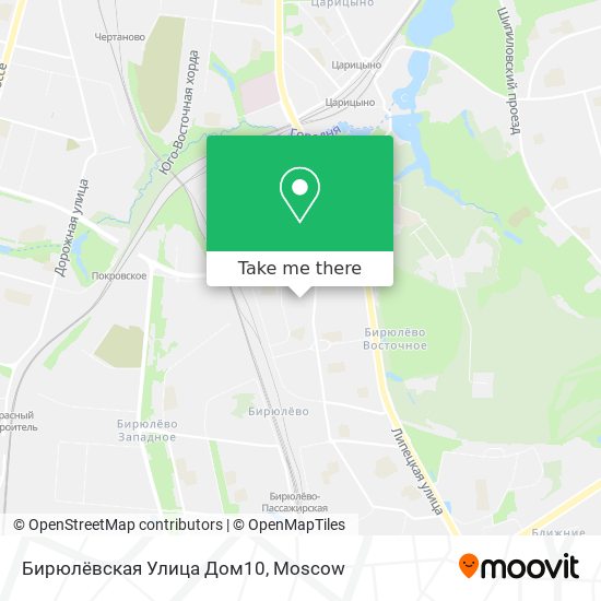 Бирюлёвская Улица Дом10 map