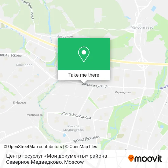 Центр госуслуг «Мои документы» района Северное Медведково map