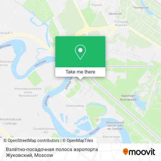 Взлётно-посадочная полоса аэропорта Жуковский map