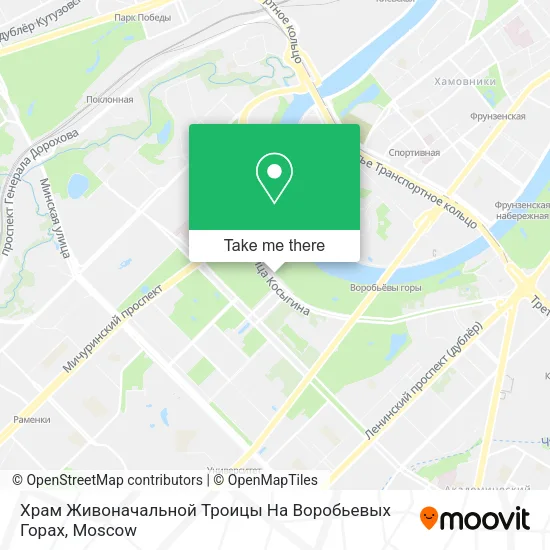 Храм Живоначальной Троицы На Воробьевых Горах map