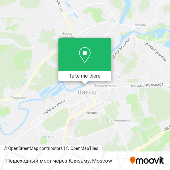 Пешеходный мост через Клязьму map