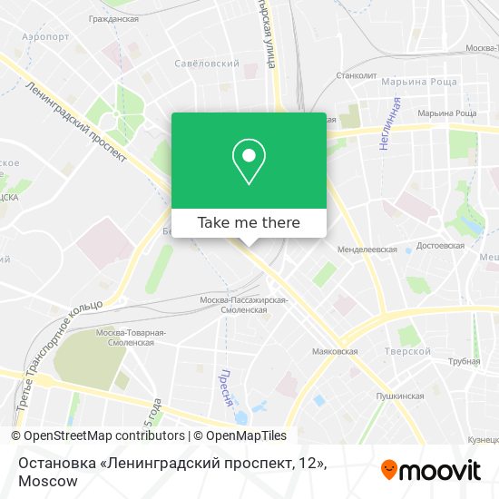 Остановка «Ленинградский проспект, 12» map