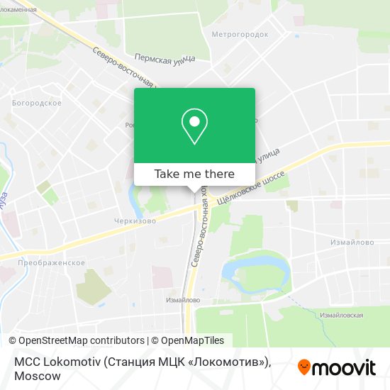 MCC Lokomotiv (Станция МЦК «Локомотив») map