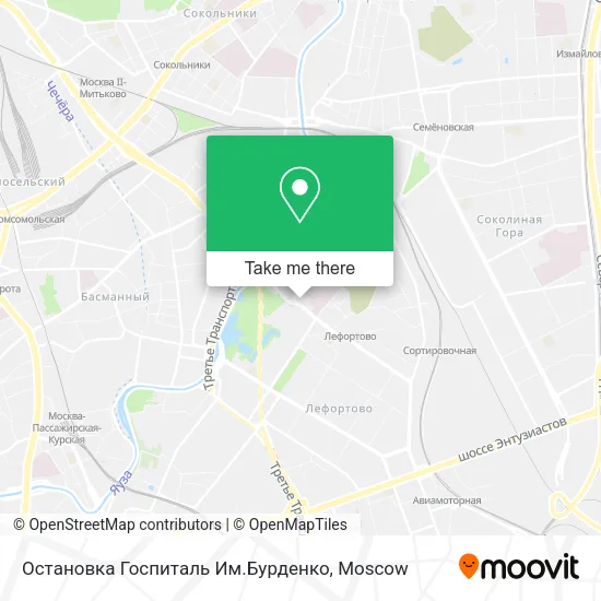 Остановка Госпиталь Им.Бурденко map