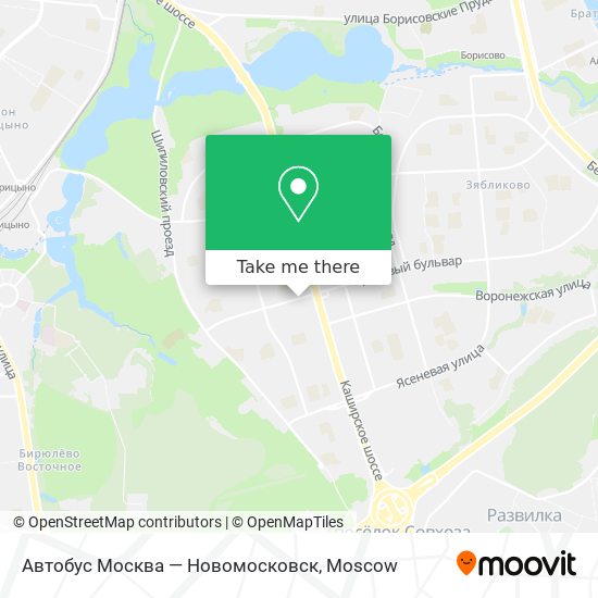 Автобус Москва — Новомосковск map