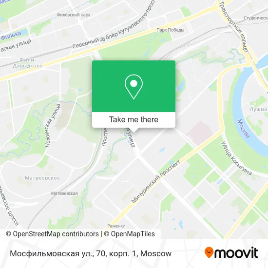 Мосфильмовская ул., 70, корп. 1 map