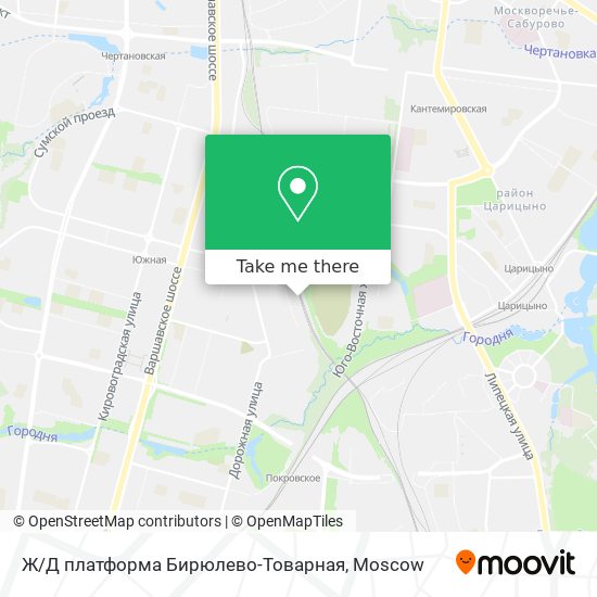 Ж / Д платформа Бирюлево-Товарная map